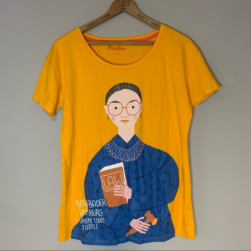 Piccolina Ruth Bader Ginsburg Yellow Graphic T Shirt